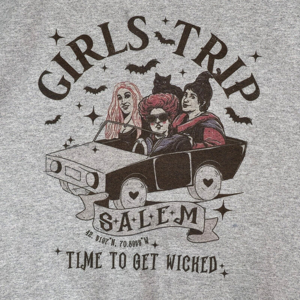 Girls Trip Time To Get Wicked Halloween Salem Witch Hocus Pocus Womens Sweater M